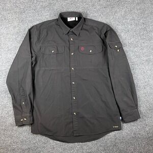Fjallraven Singi Trekking Shirt Mens L Charcoal Grey Long Sleeve Button Up